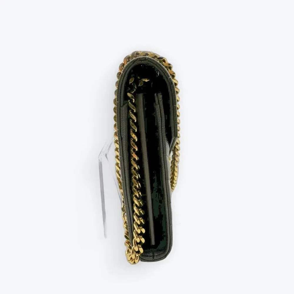 Auth Saint Laurent Gray Caviar Quilted Cassandre Wallet On Chain (WOC) Clutch